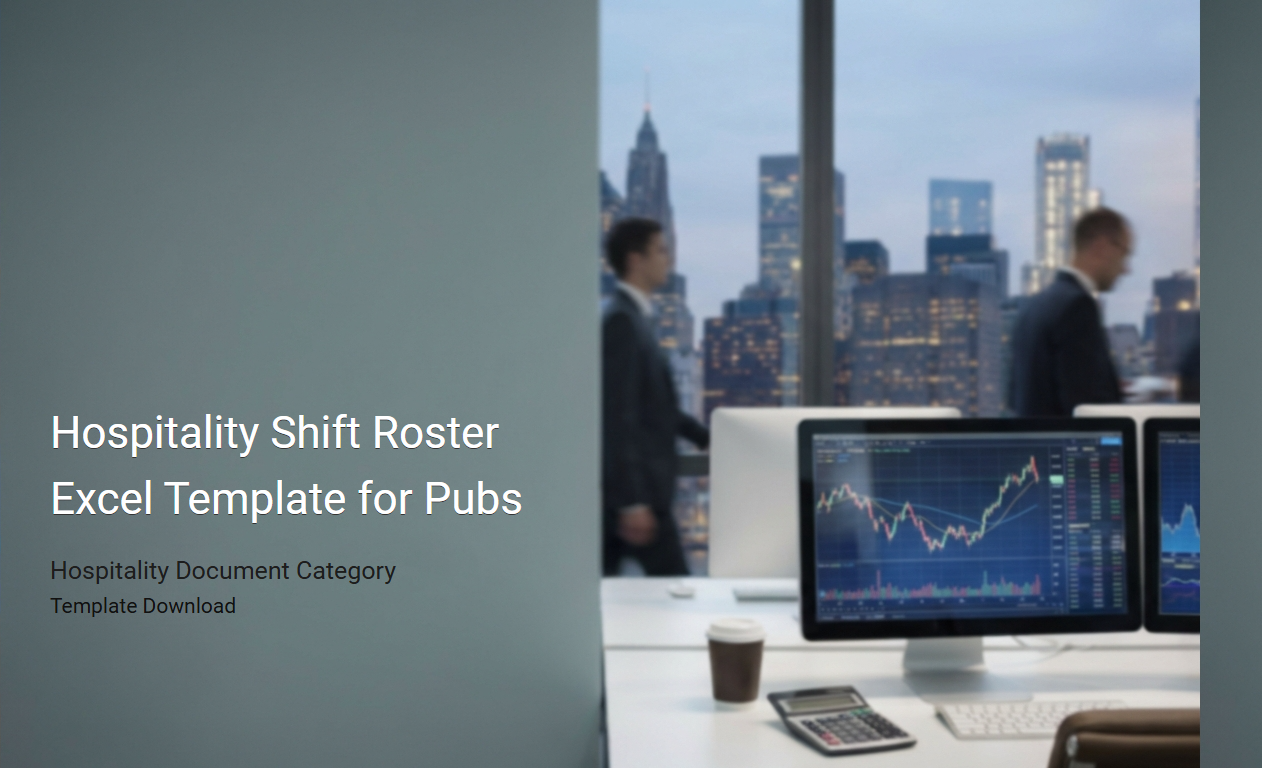 Hospitality Shift Roster Excel Template for Pub Staff Scheduling