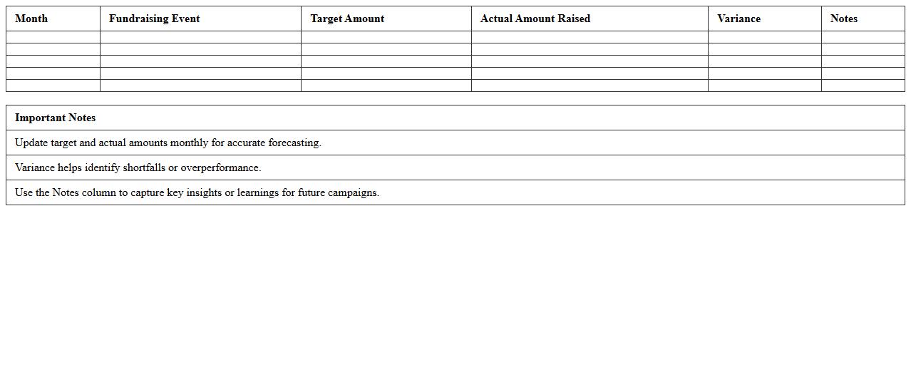 Annual Fundraising Forecast Excel Template