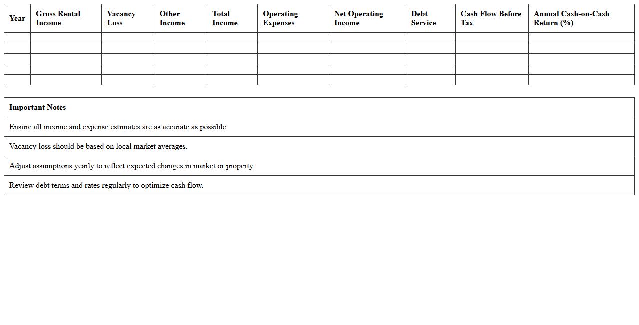Cash Flow Projection Spreadsheet for Real Estate Deals