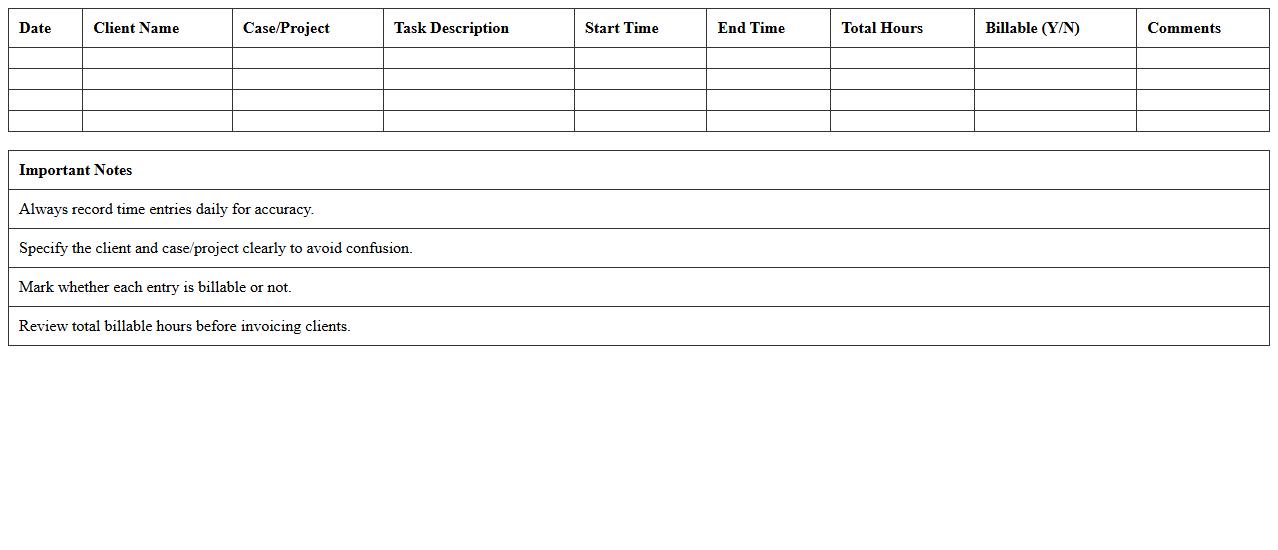 Client-based Legal Time Tracker Template