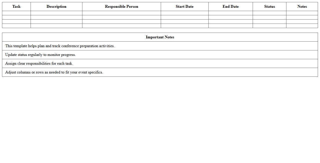Conference Event Timeline Excel Template