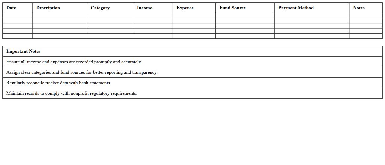 Income and Expense Tracker for Nonprofit Organizations