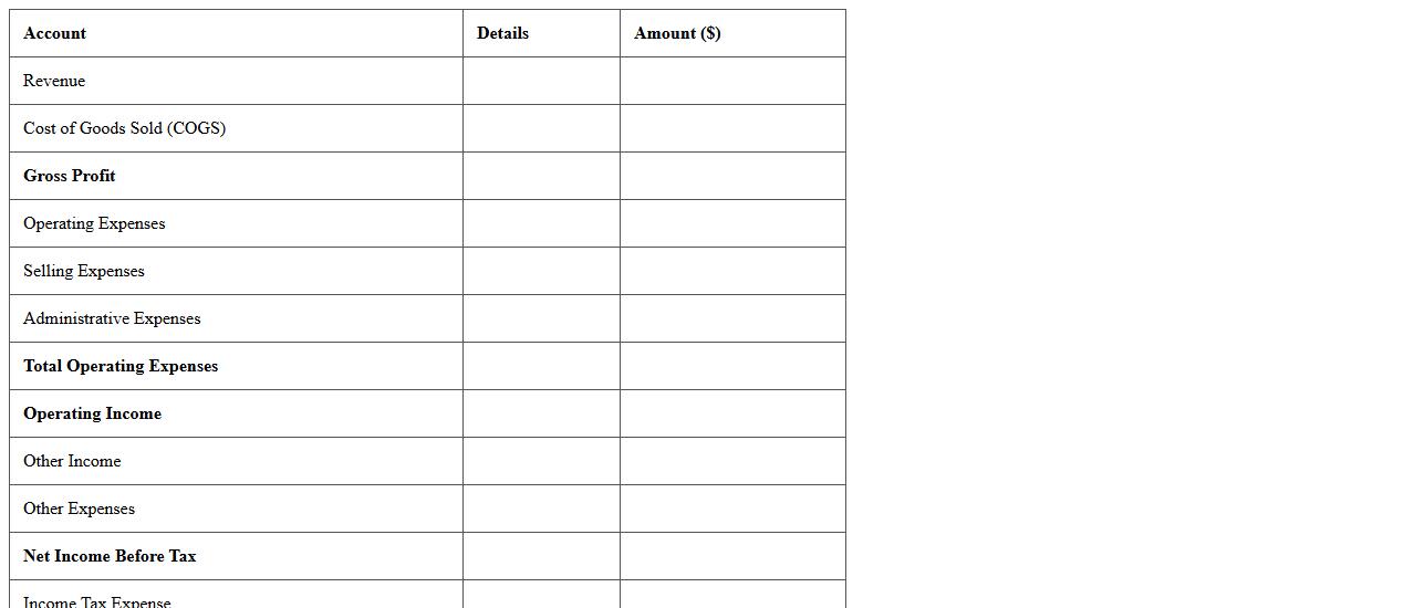 Income Statement Excel Template