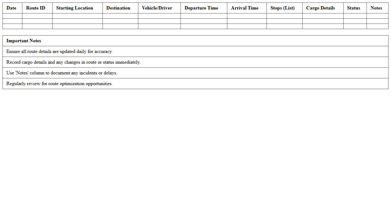 Logistics Distribution Route Tracker