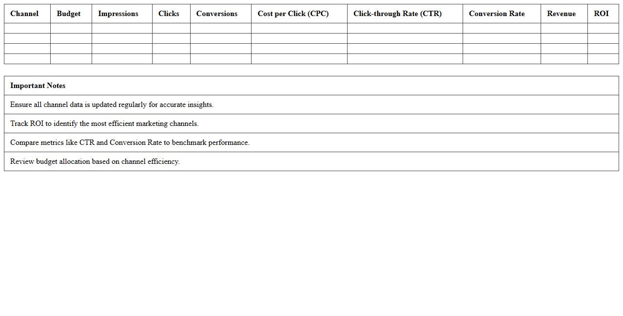 Marketing Channel Performance Dashboard