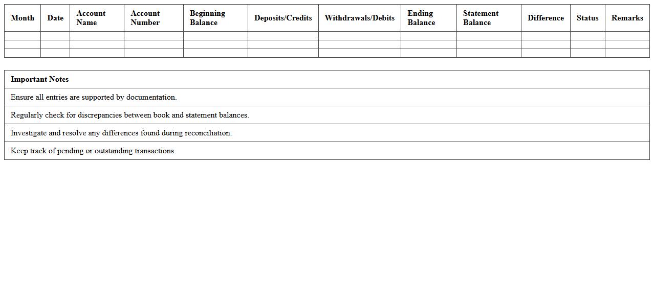 Monthly Financial Statement Reconciliation Excel Format