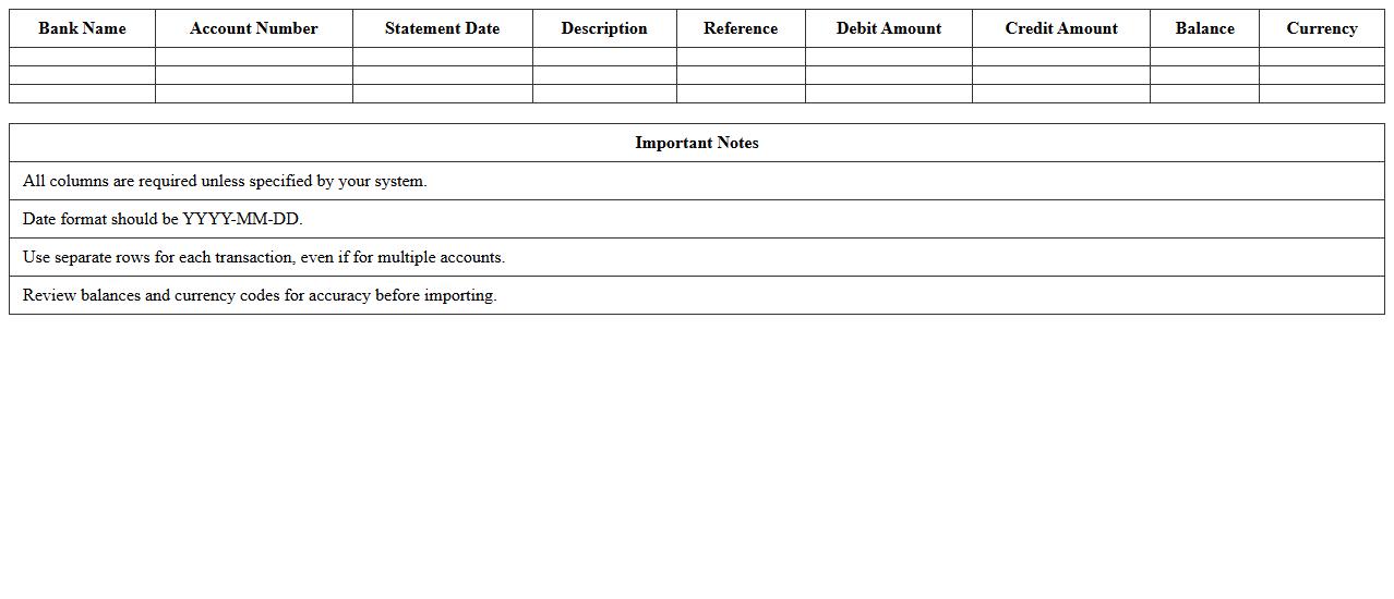 Multi-Account Bank Statement Import Excel
