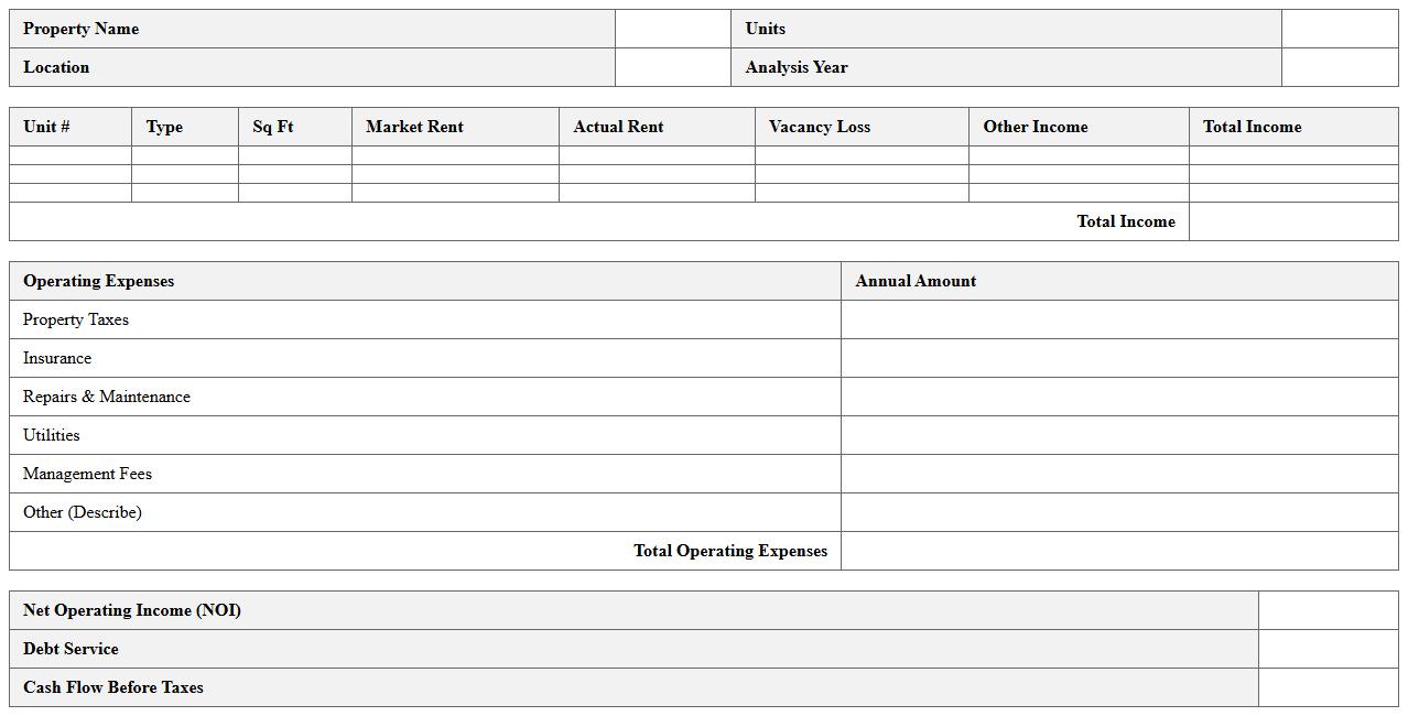Multi-Unit Cash Flow Analysis Excel