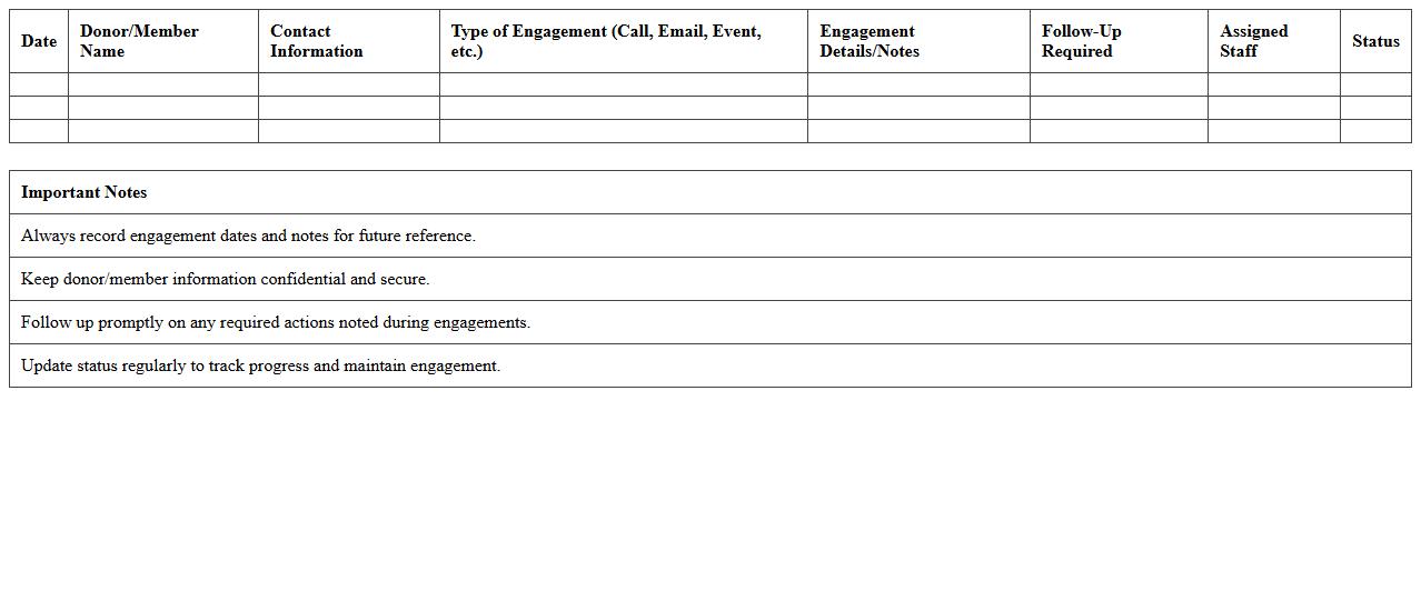 Nonprofit Donor and Member Engagement Log