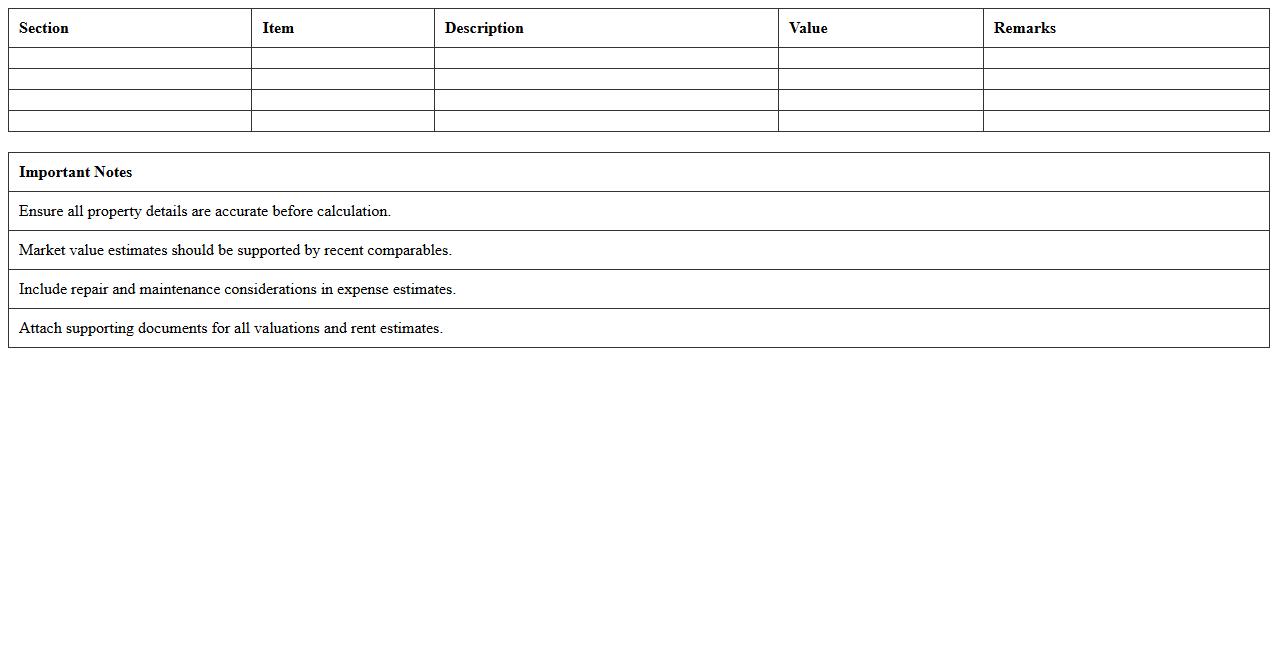 Office Building Appraisal Excel Template