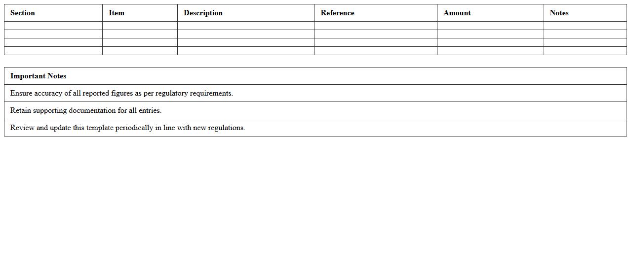 Regulatory Capital Adequacy Reporting Spreadsheet