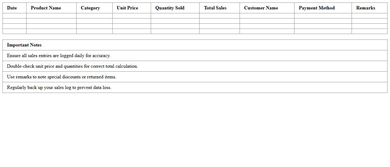 Vegetable Market Sales Log Excel Template