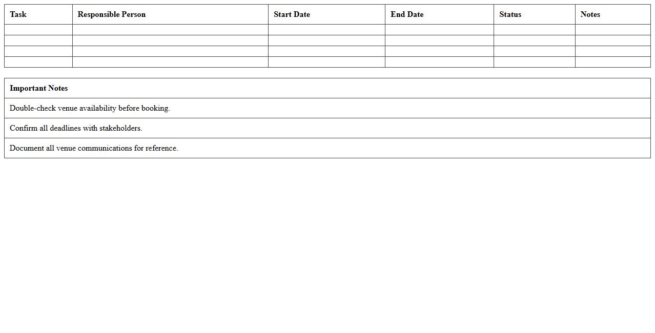 Venue Booking Timeline Planner