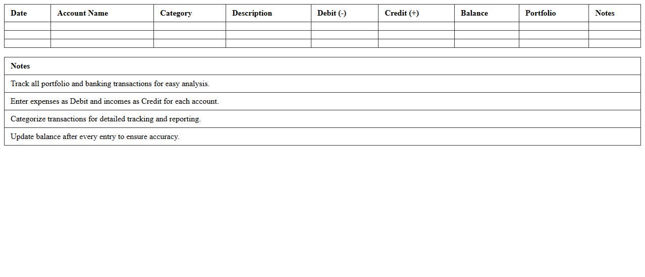 Banking Excel Template for Portfolio Expense Tracking