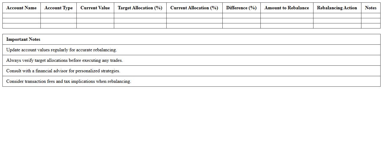 Banking Excel Template for Portfolio Rebalancing Schedules