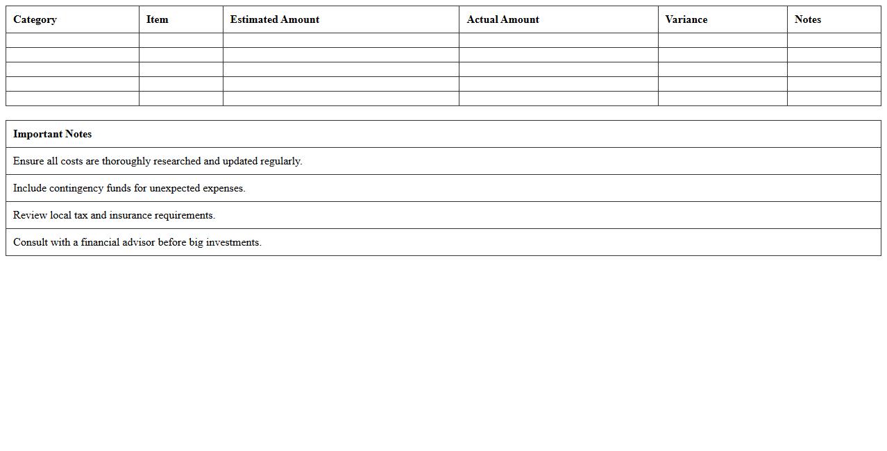 Commercial Real Estate Investment Budget Excel