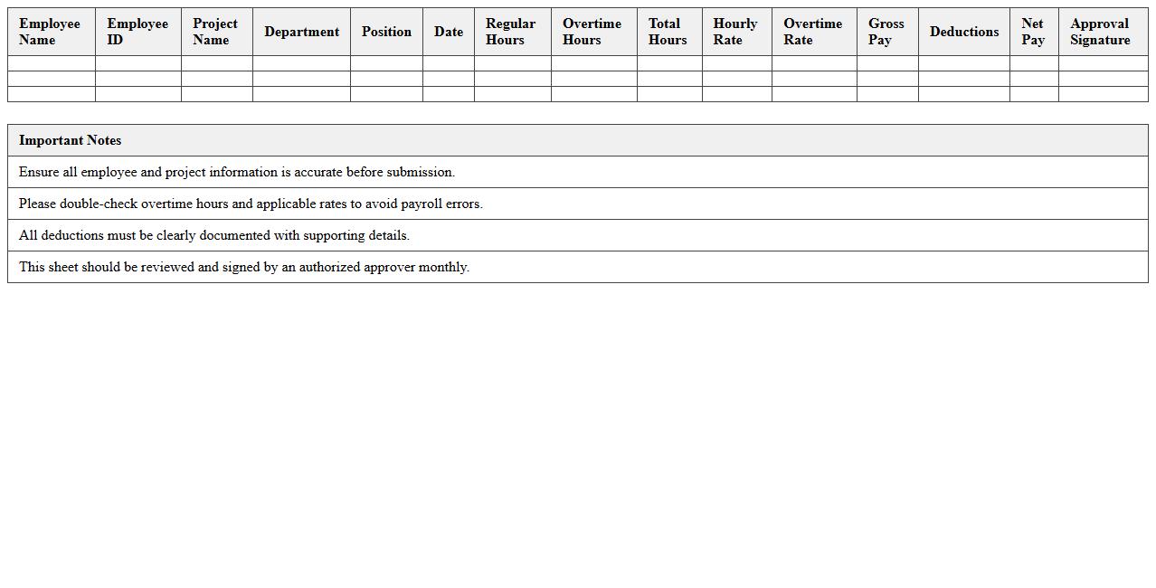 Contractor Labor Cost Payroll Excel Sheet