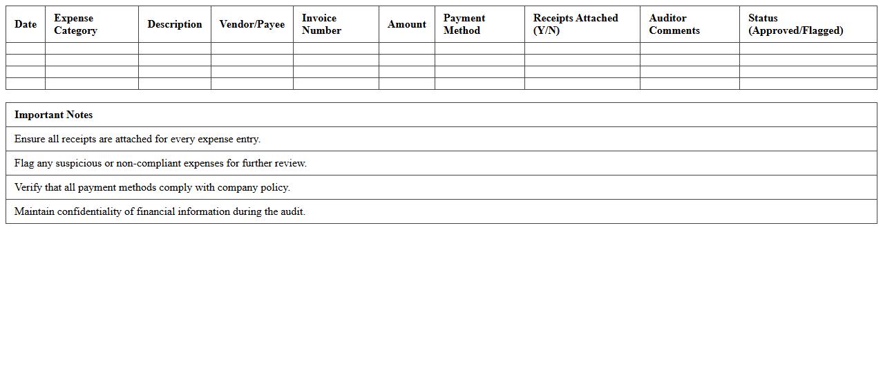 Corporate Expense Audit Reporting Template