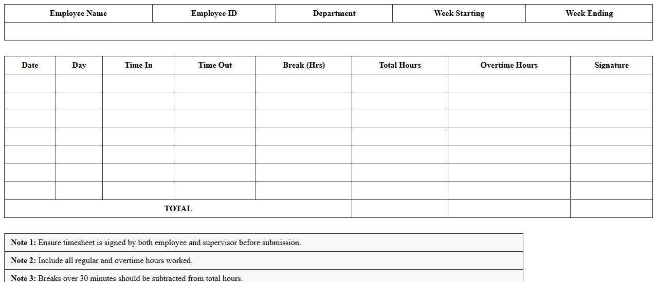 Dairy Farm Employee Payroll Timesheet Template