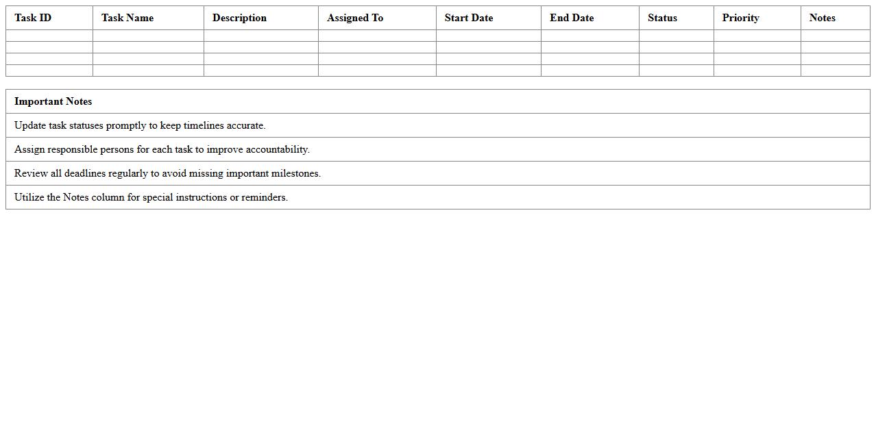 Event Task Timeline Tracker Excel Template