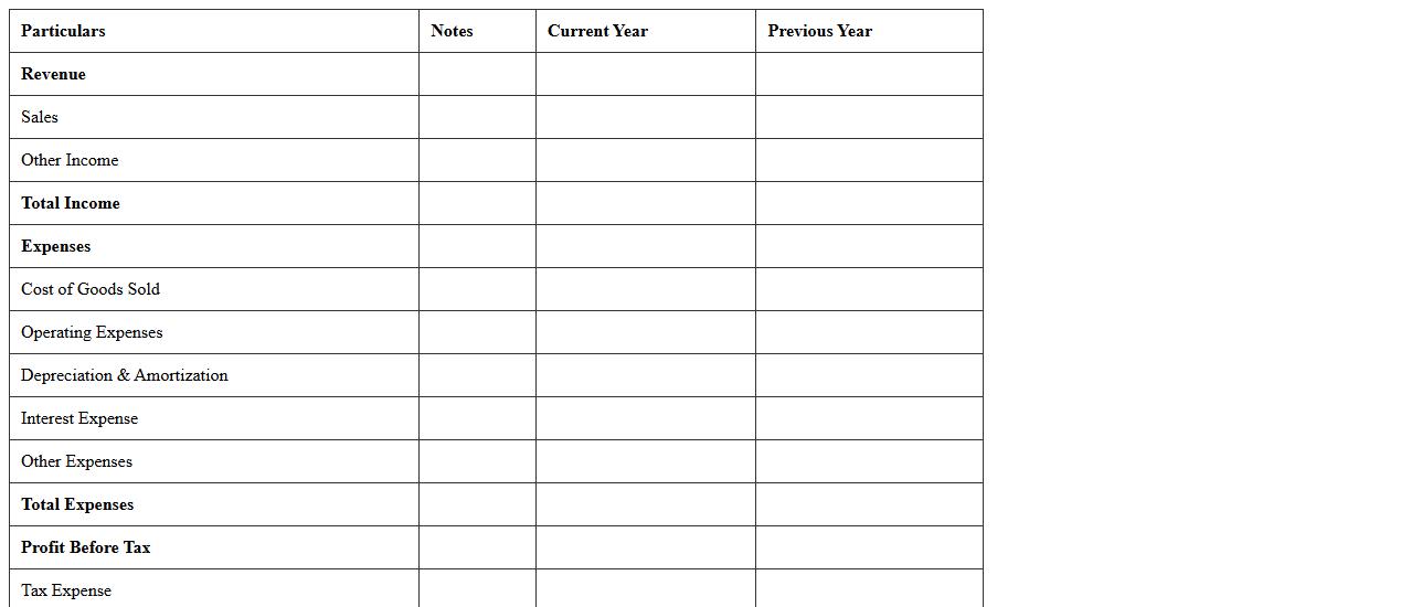 Income Statement Excel Format