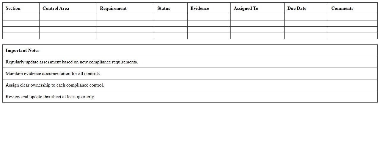 Information Security Compliance Assessment Excel Sheet