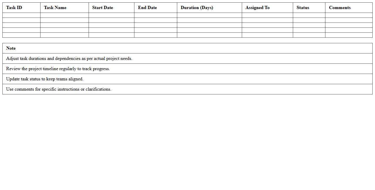 Interior Fit-Out Gantt Chart Excel Template