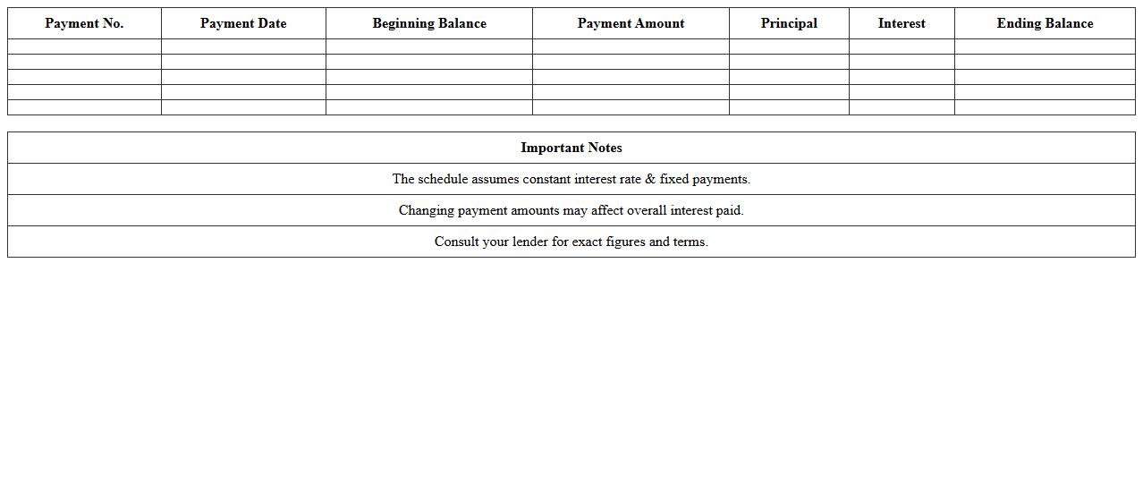 Mortgage Amortization Schedule Excel Template