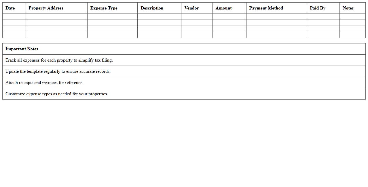 Real Estate Expense Tracker Template