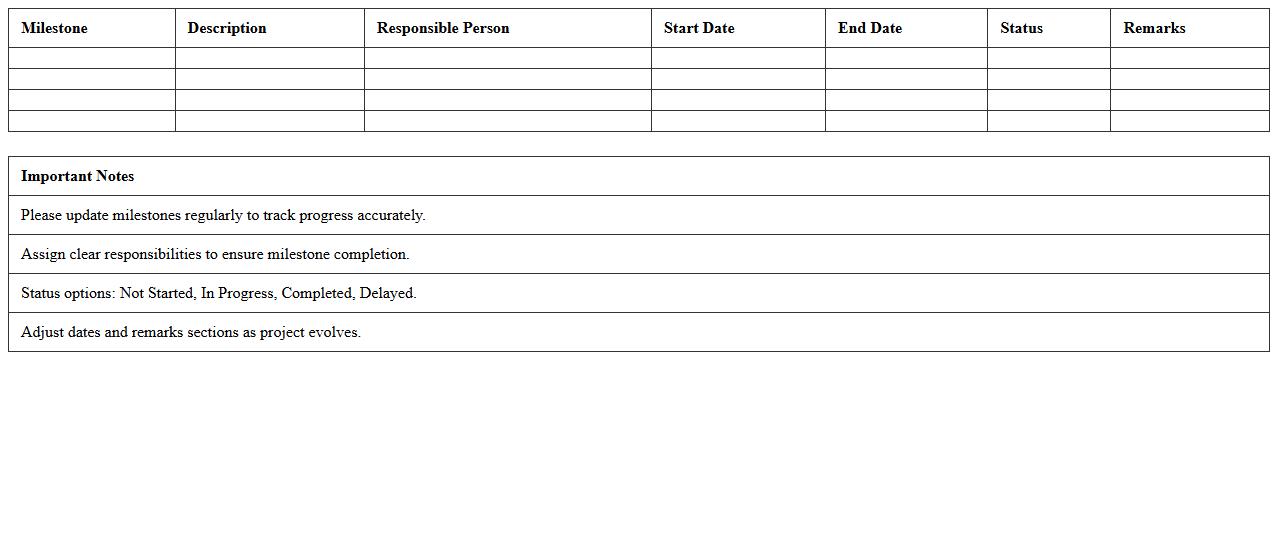 Research Project Milestone Timeline Template