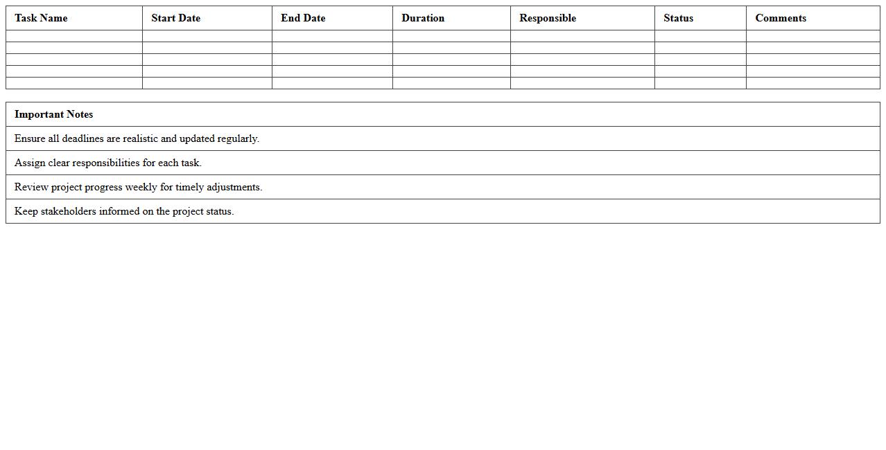 School Building Project Gantt Chart Template