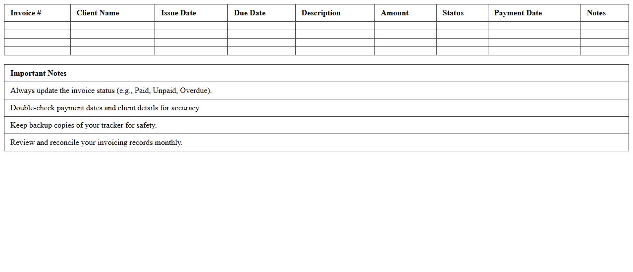 Small Business Invoicing Tracker