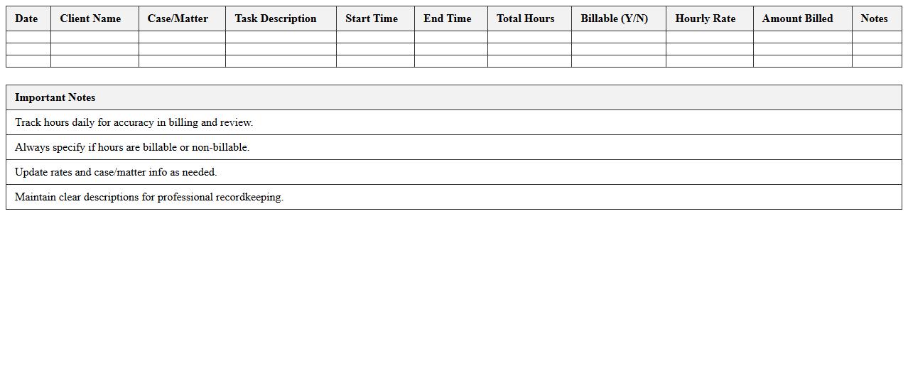 Solo Practitioner Client Hours Tracker