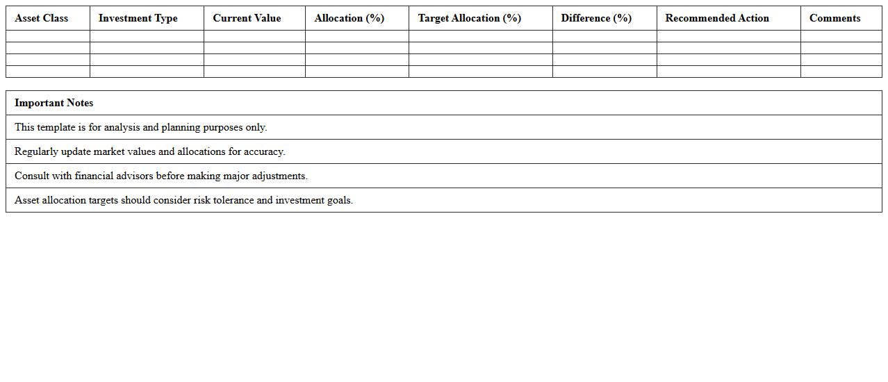Bank Investment Asset Allocation Analysis Excel Template