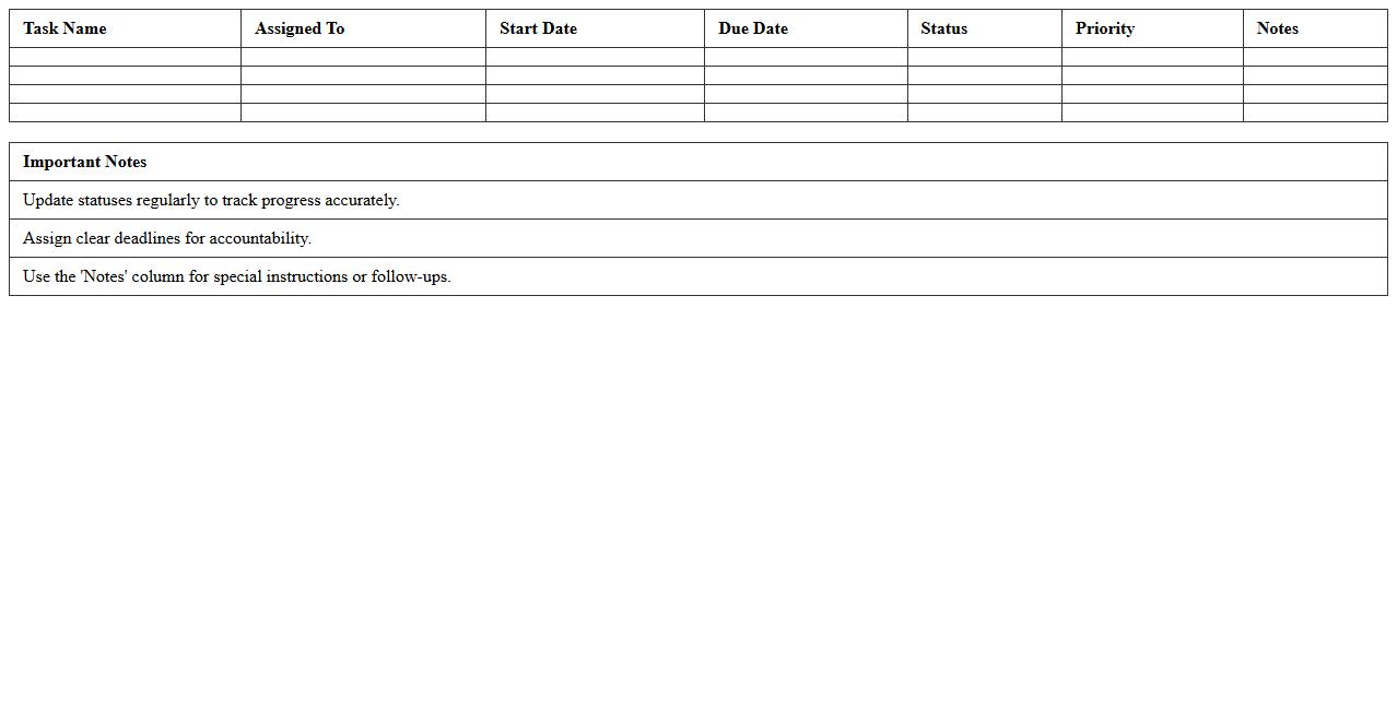 Event Promotion Task Assignment Tracker