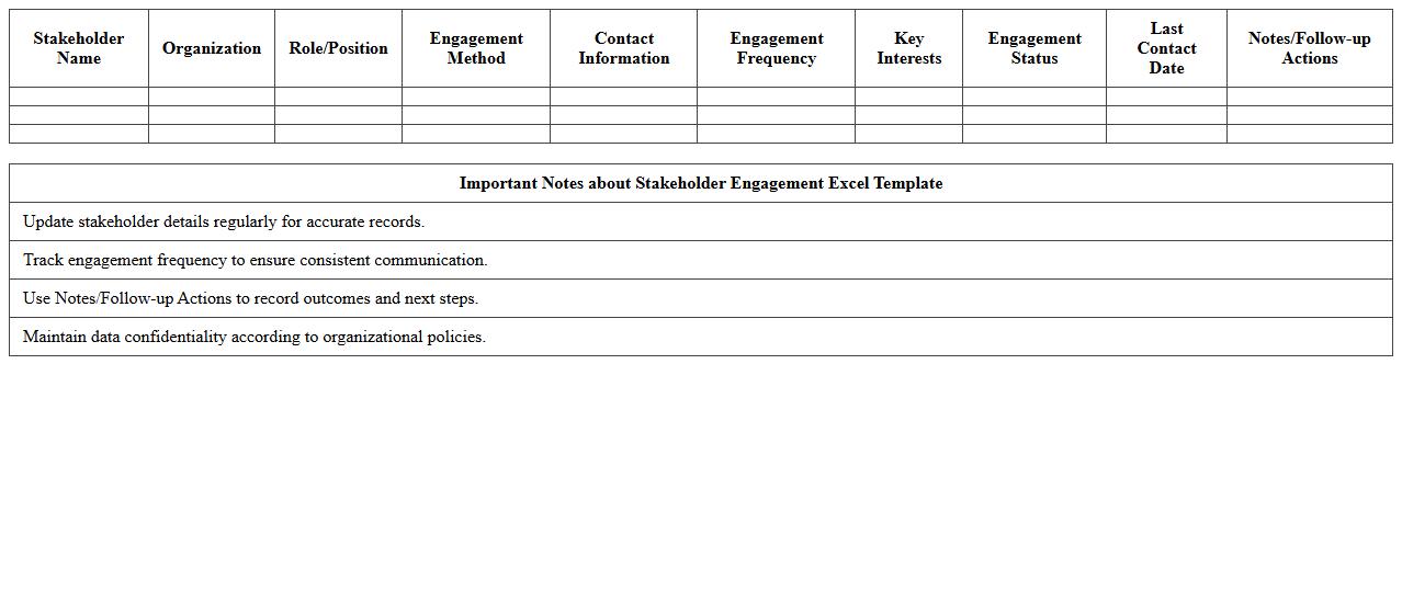 Excel Template for Stakeholder Engagement in Nonprofit Memberships