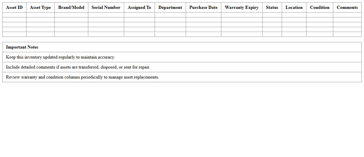 Hardware Asset Inventory Tracker for Small IT Teams