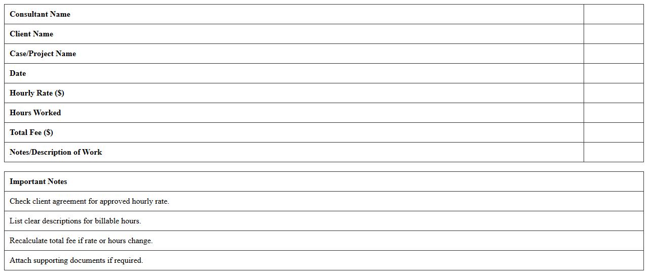Hourly Rate Legal Consultancy Fee Calculator Template