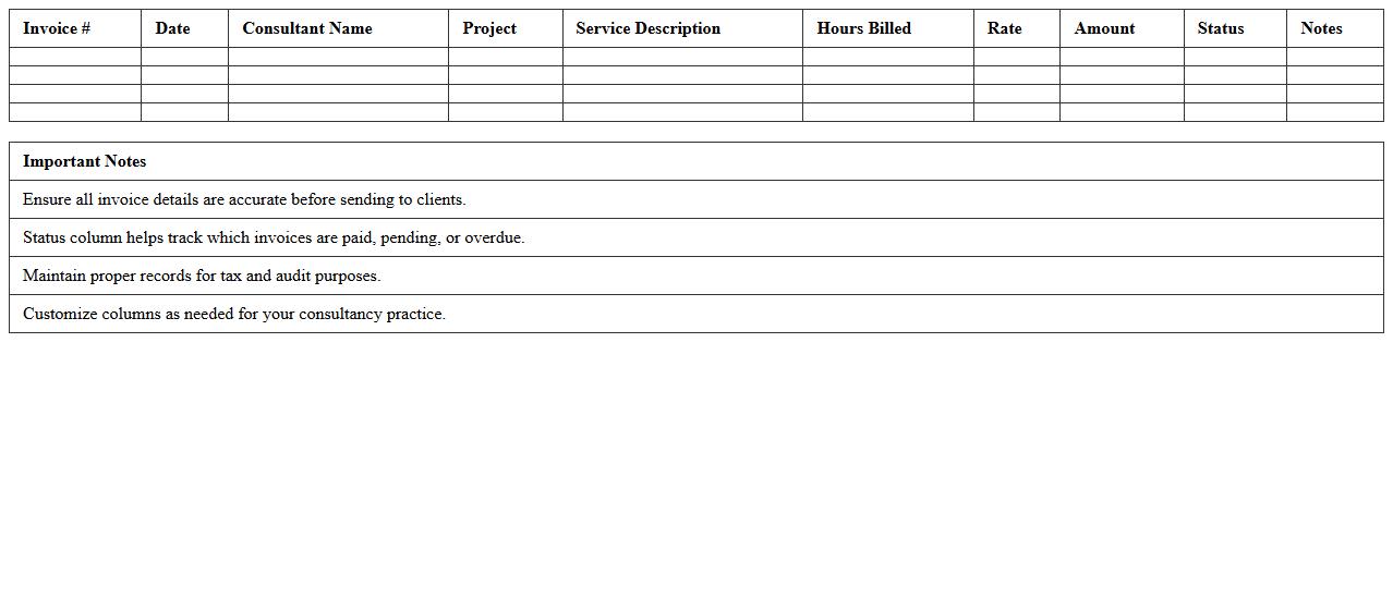 Invoice Summary Dashboard for Consultants