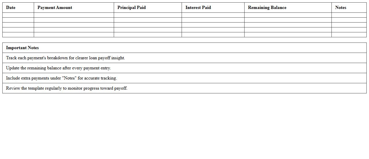 Loan Payoff Progress Tracker Excel Template