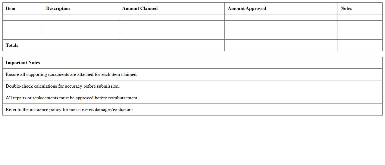 Property Damage Settlement Calculation Spreadsheet