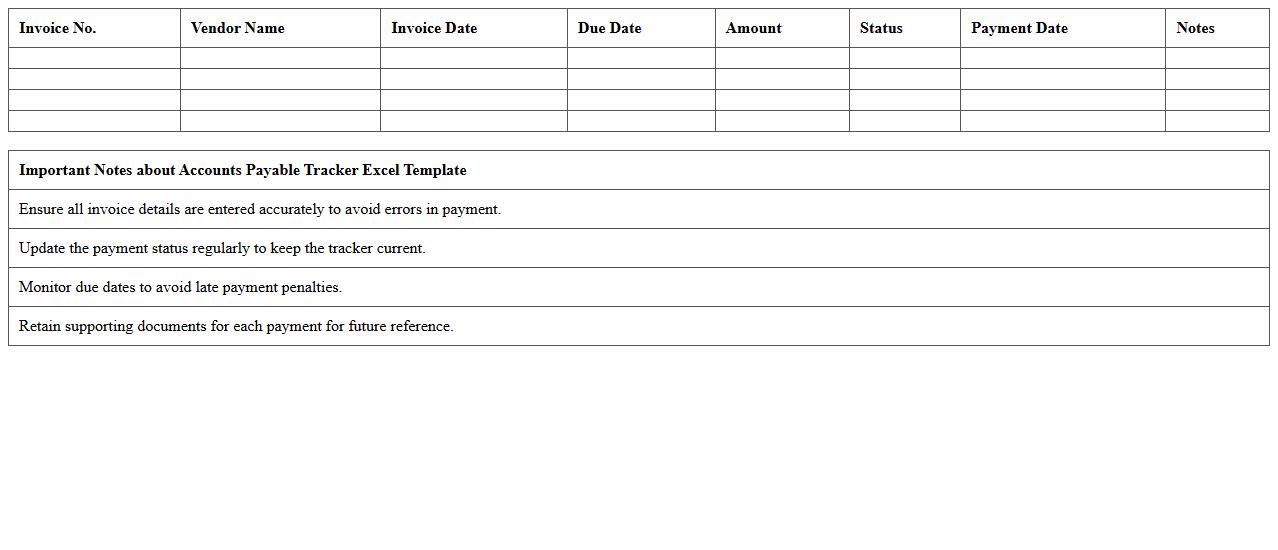 Accounts Payable Tracker Excel Template