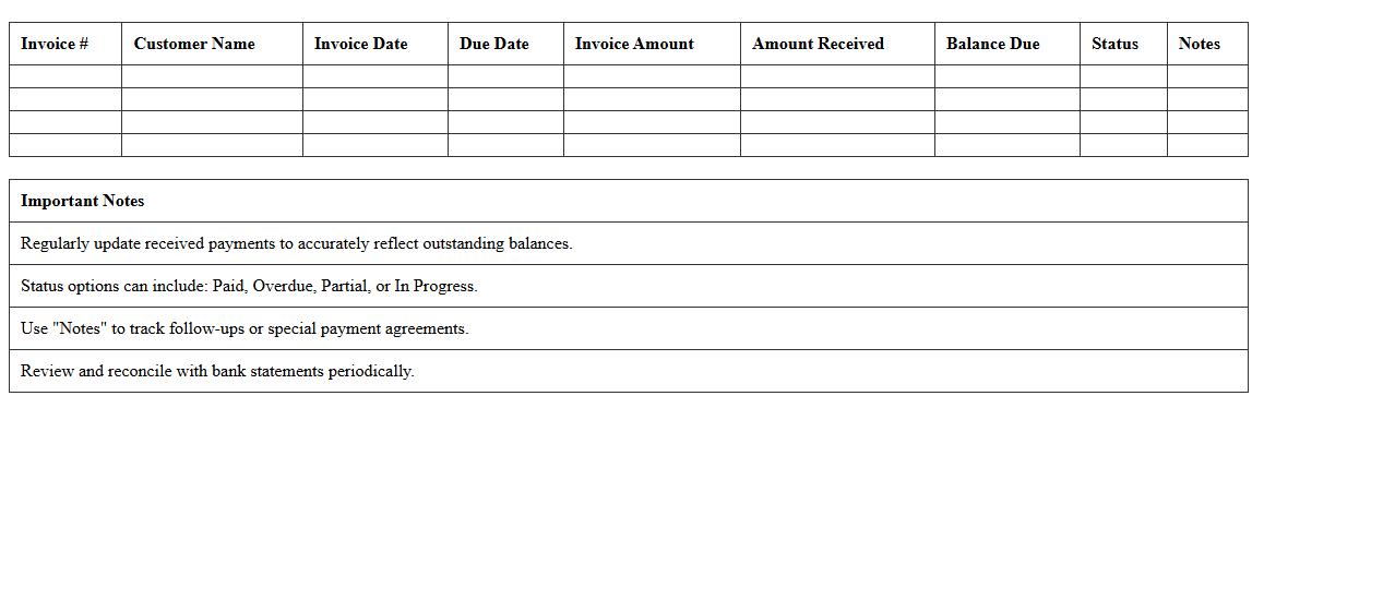 Accounts Receivable Tracking Excel Template for Small Firms
