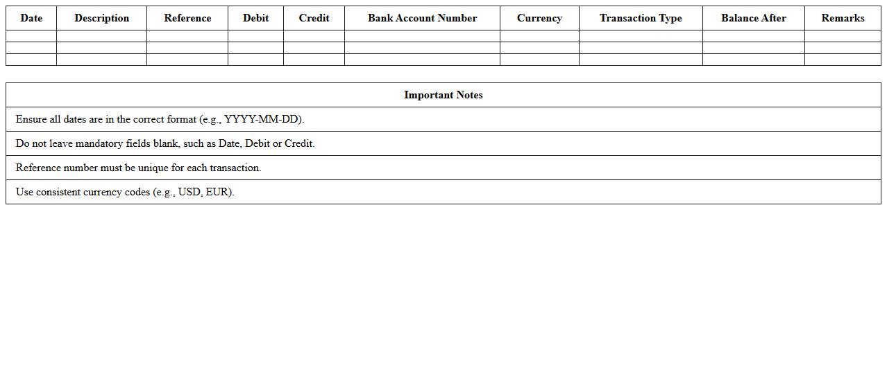 Automated Bank Reconciliation Import Template