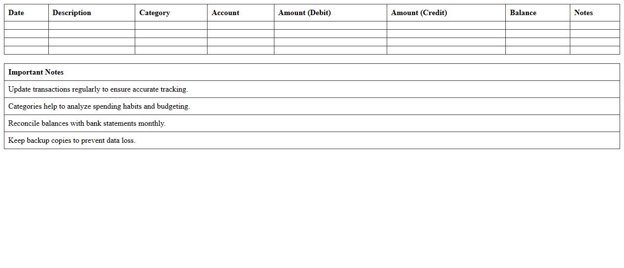 Banking Expense Tracker Excel Template for Families