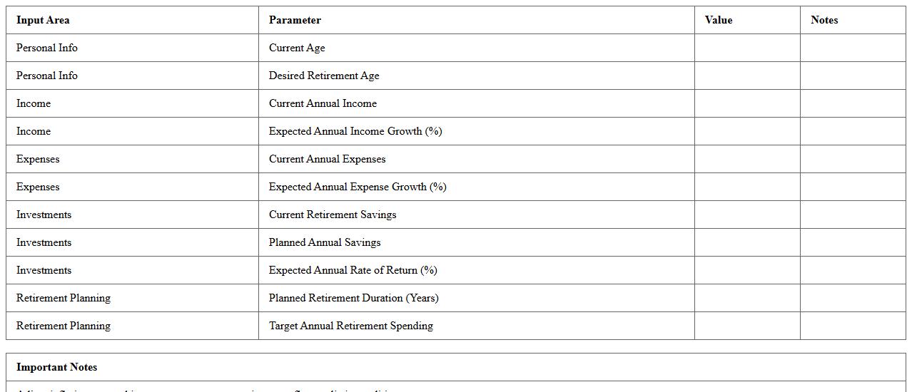 Early Retirement Financial Feasibility Calculator