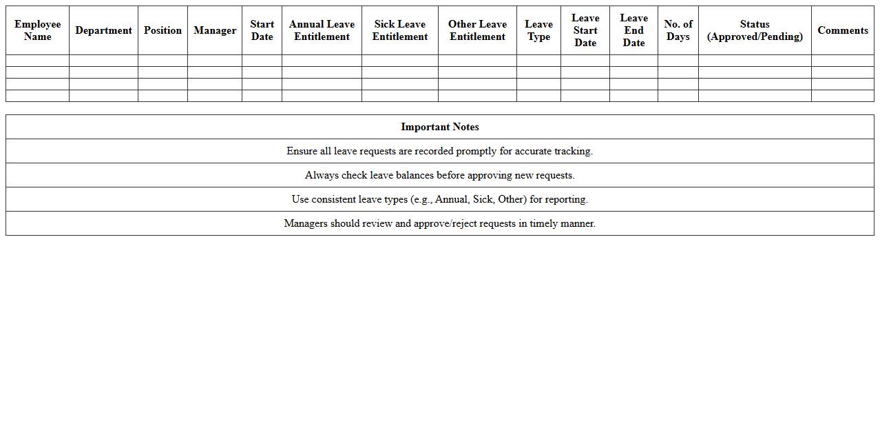 Employee Time-Off Planner XLS