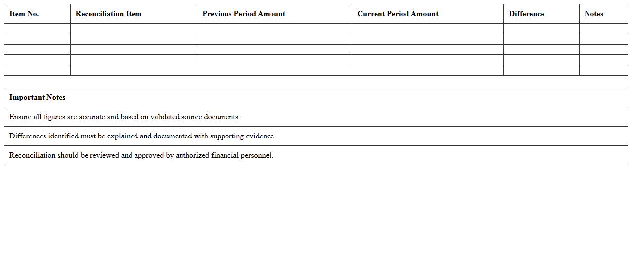 Enterprise Financial Reconciliation Statement Excel Template
