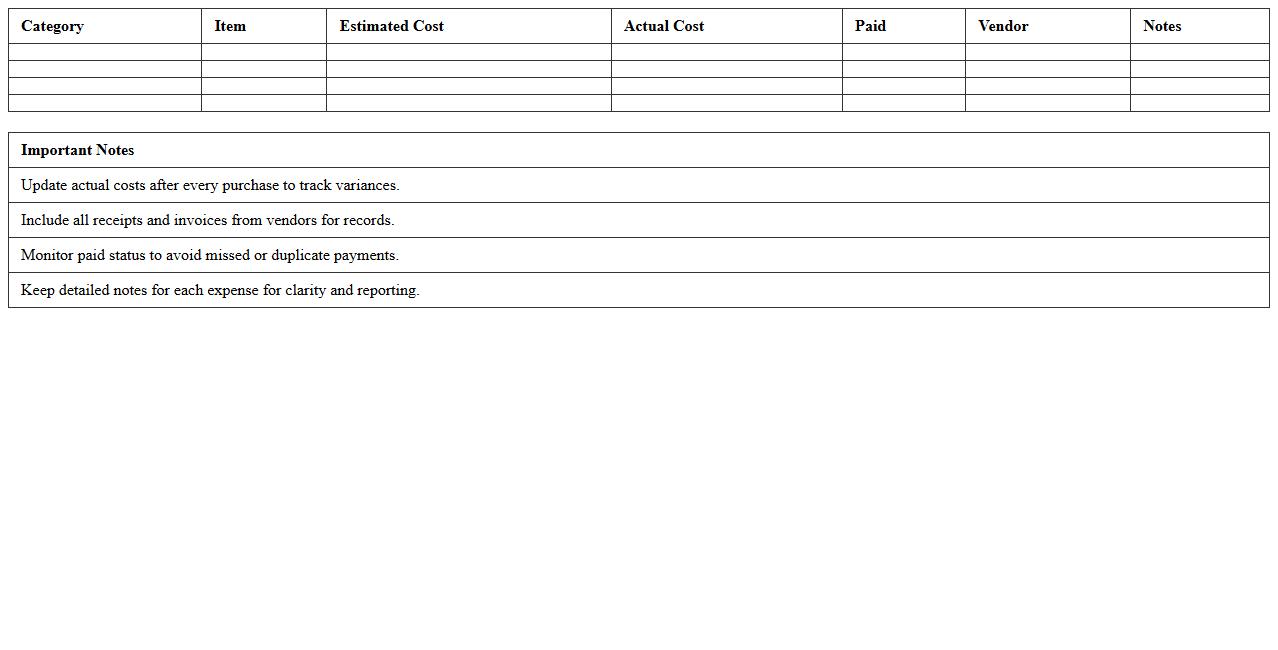Event Budget Tracking Excel Template