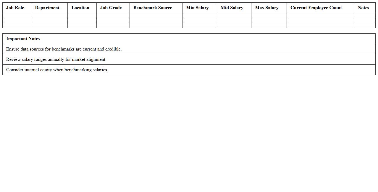 Job Role Salary Benchmarking Spreadsheet